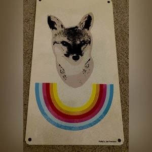 Coyote over rainbow - print on metal